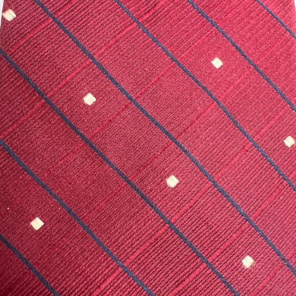 Tommy Hilfiger Men's Tie-57" -Red Blue Stripe Jacquard Silk Necktie -Made in USA - Picture 2 of 5